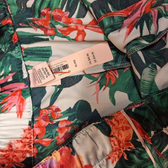 Victoria's secret NEW tropical palm leaf floral print boxer satin sleep short XL - Picture 4 of 4